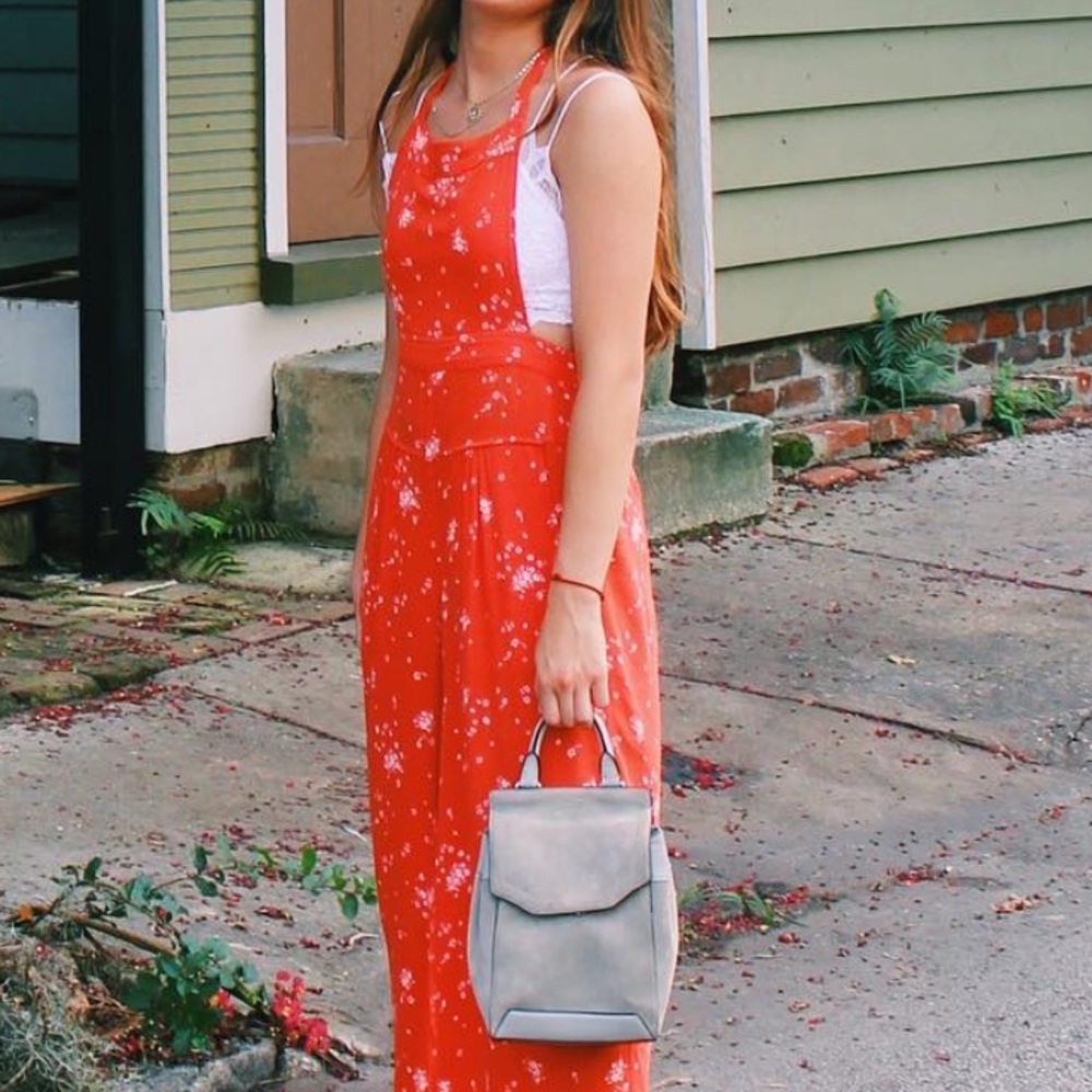 Free People Crisscross Tie Back Jumpsuit